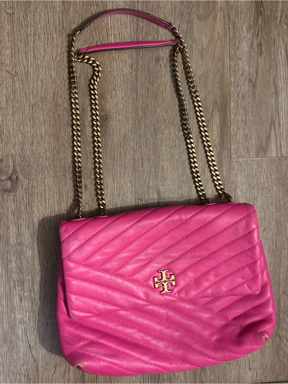 Tory Burch Kira Chevron Convertible Shoulder Bag Pink